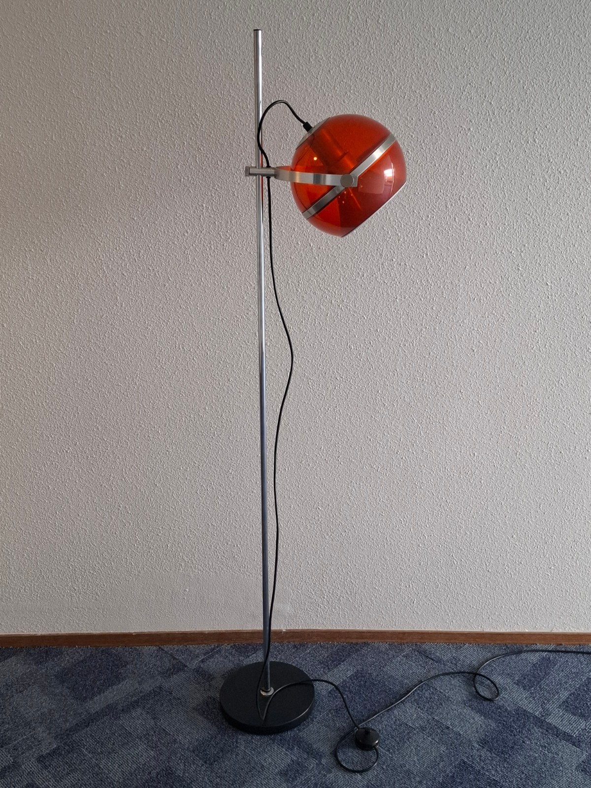 Mooie Vintage Dijkstra Vloer Lamp Space Age Bollamp Eye Ball, Ophalen, Kunststof, 150 tot 200 cm
