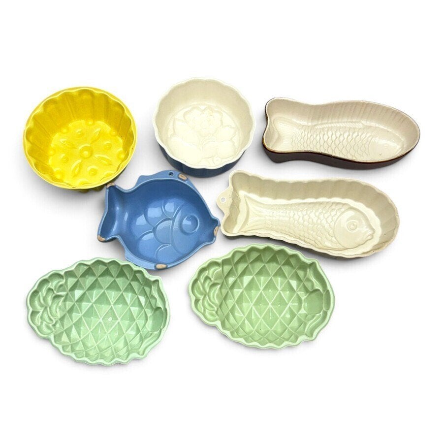 Lot aardewerk puddingvormen (7x), Antiek en Kunst, Ophalen of Verzenden