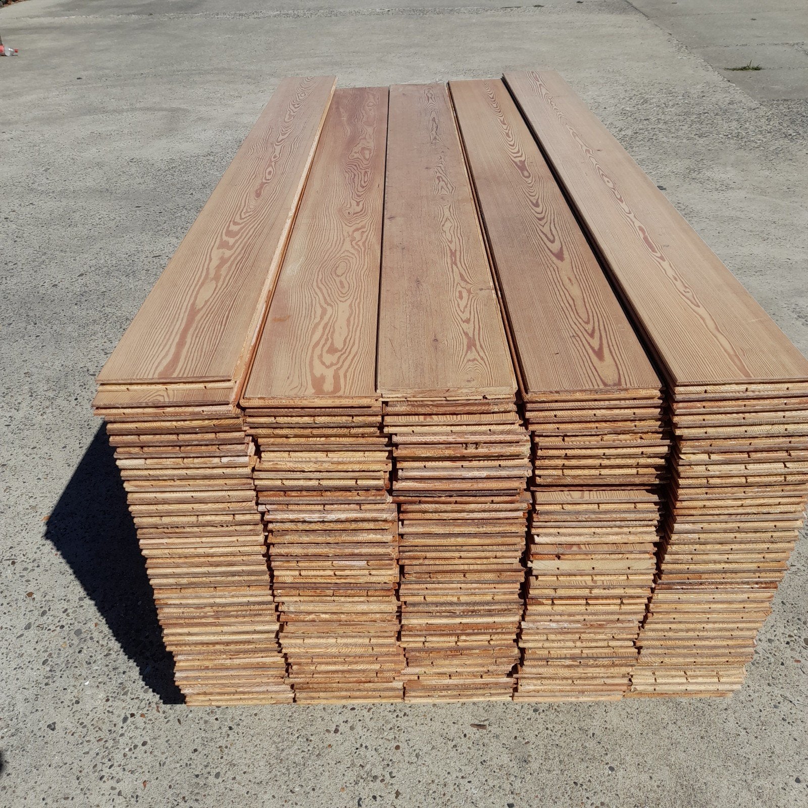 Massief Lariks vloer 48 m2 houten vloerdelen 17,5 cm breed, Ophalen, Gebruikt, Nvt, Nvt