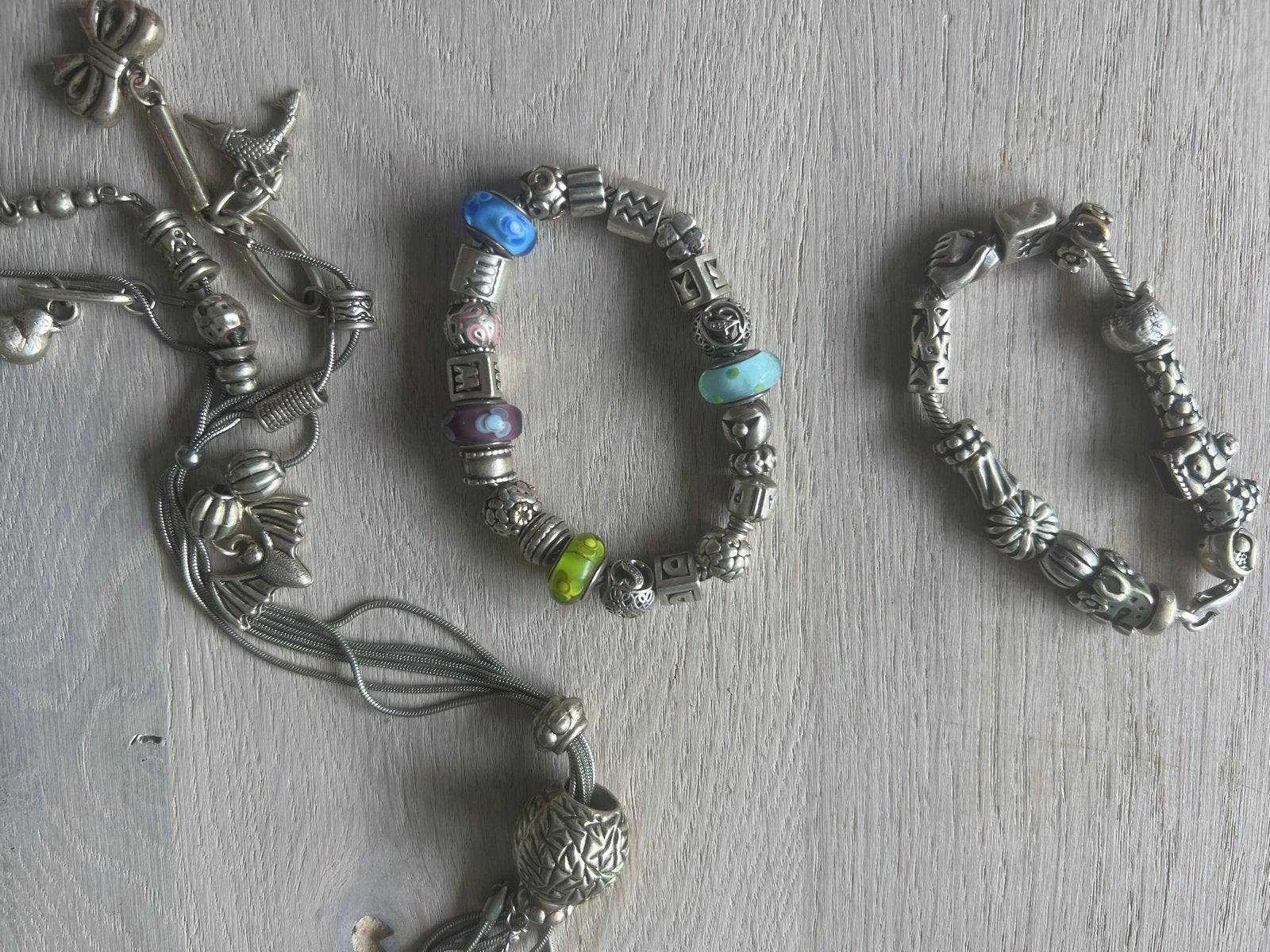 Pandora armbanden en hangketting, Sieraden, Tassen en Uiterlijk, Armbanden, Ophalen of Verzenden, Gebruikt, Zilver, Met bedels of kralen