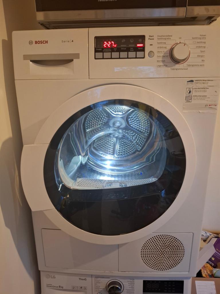 Bosch Serie 4 wasdroger - Werkt uitstekend, Witgoed en Apparatuur, Gebruikt, 8 tot 10 kg, Ophalen of Verzenden, Voorlader