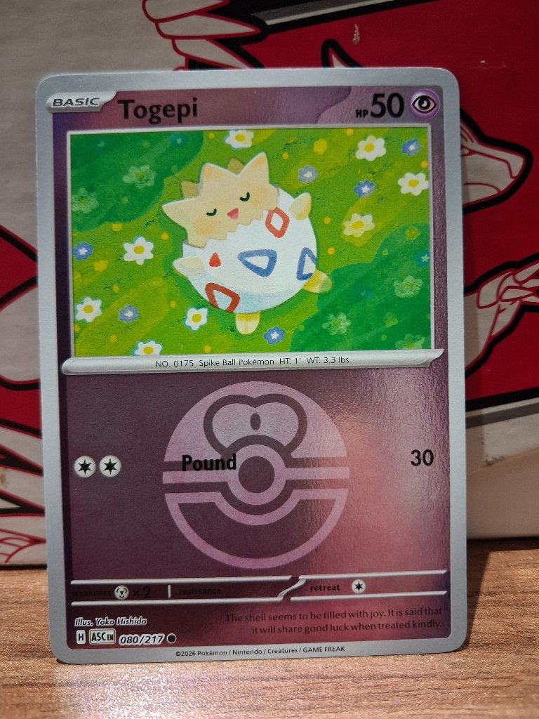 Pokemon Togepi ASC 080/217 pokeball, Ophalen of Verzenden, Nieuw, Losse kaart