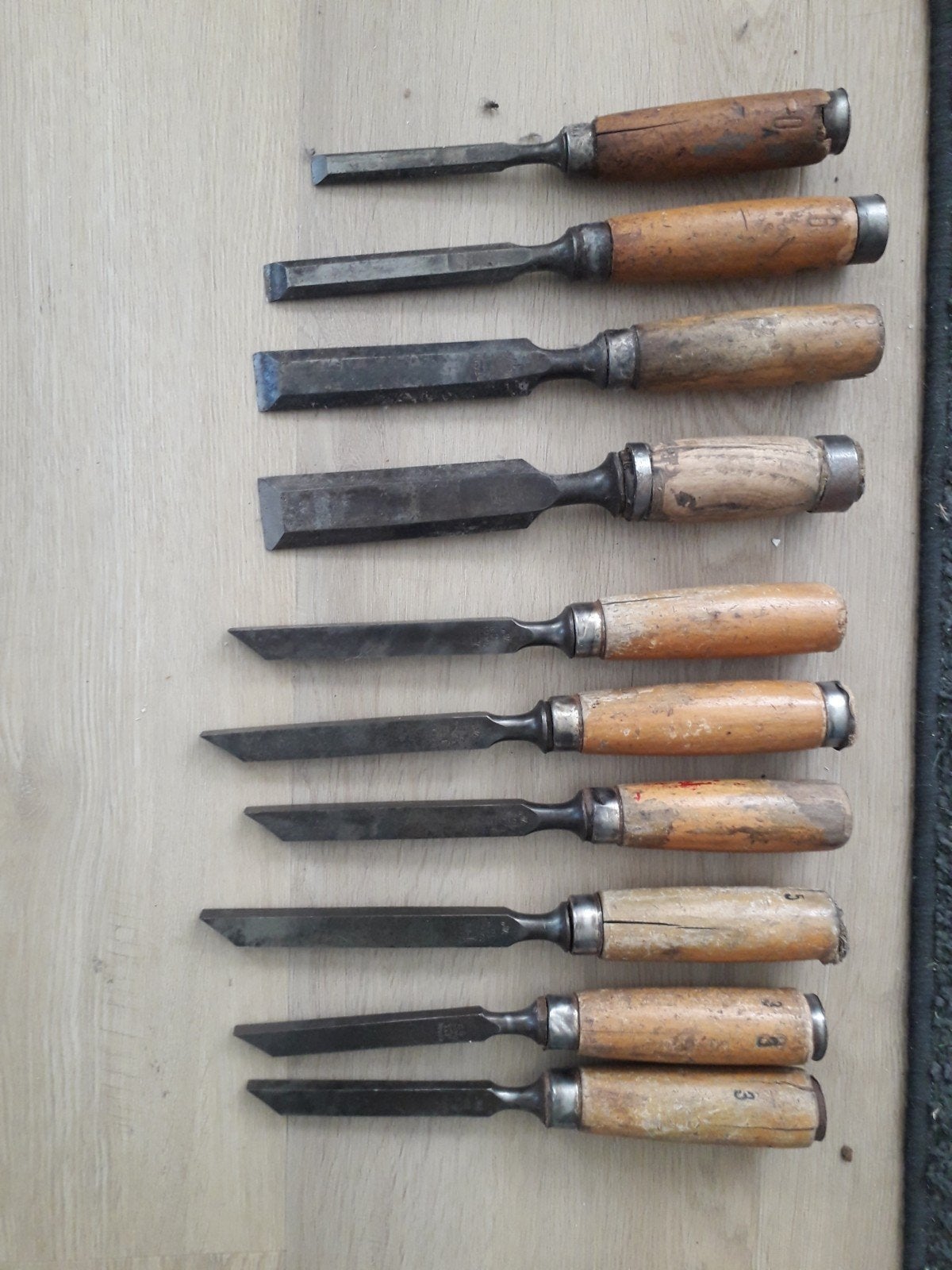 10 spannsage houtbeitels, Ophalen of Verzenden
