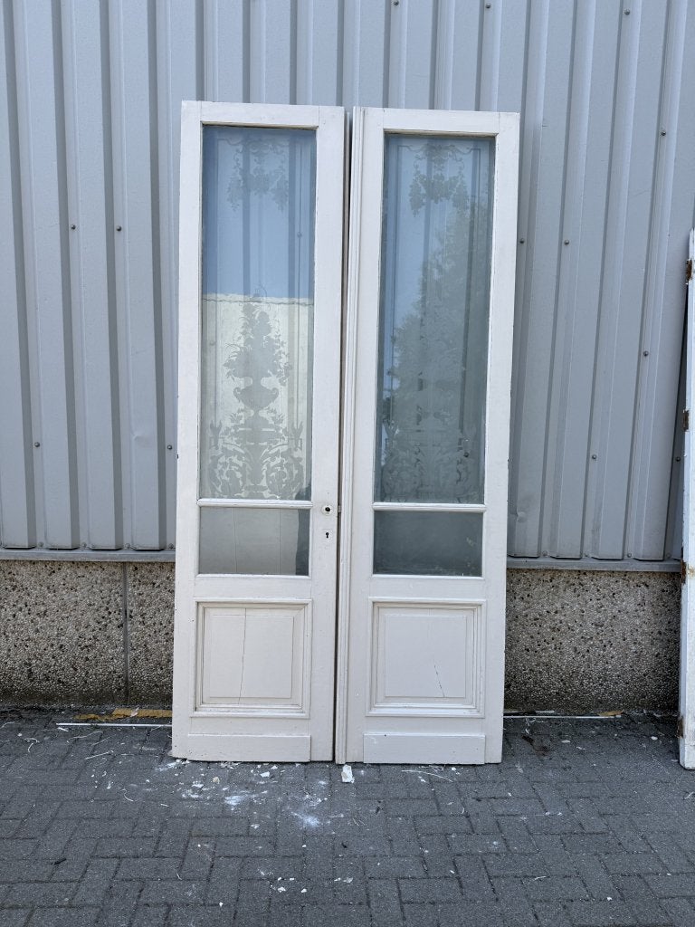 Prachtige antieke ensuitedeuren met geetst glas 71 x 285, Doe-het-zelf en Verbouw, Deuren en Horren, La belle porte, Jurgen.hoogenboezem@gmail.com