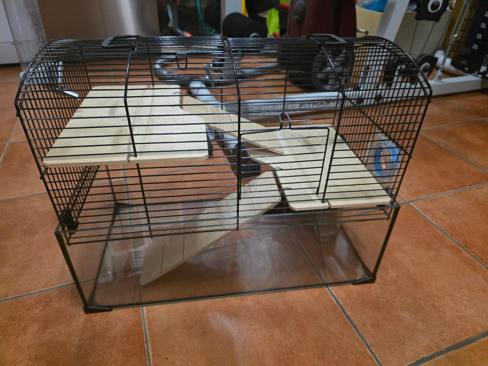 Hamsterkooi met plateaus, Dieren en Toebehoren, Kooi, Minder dan 75 cm, Zo goed als nieuw, Hamster