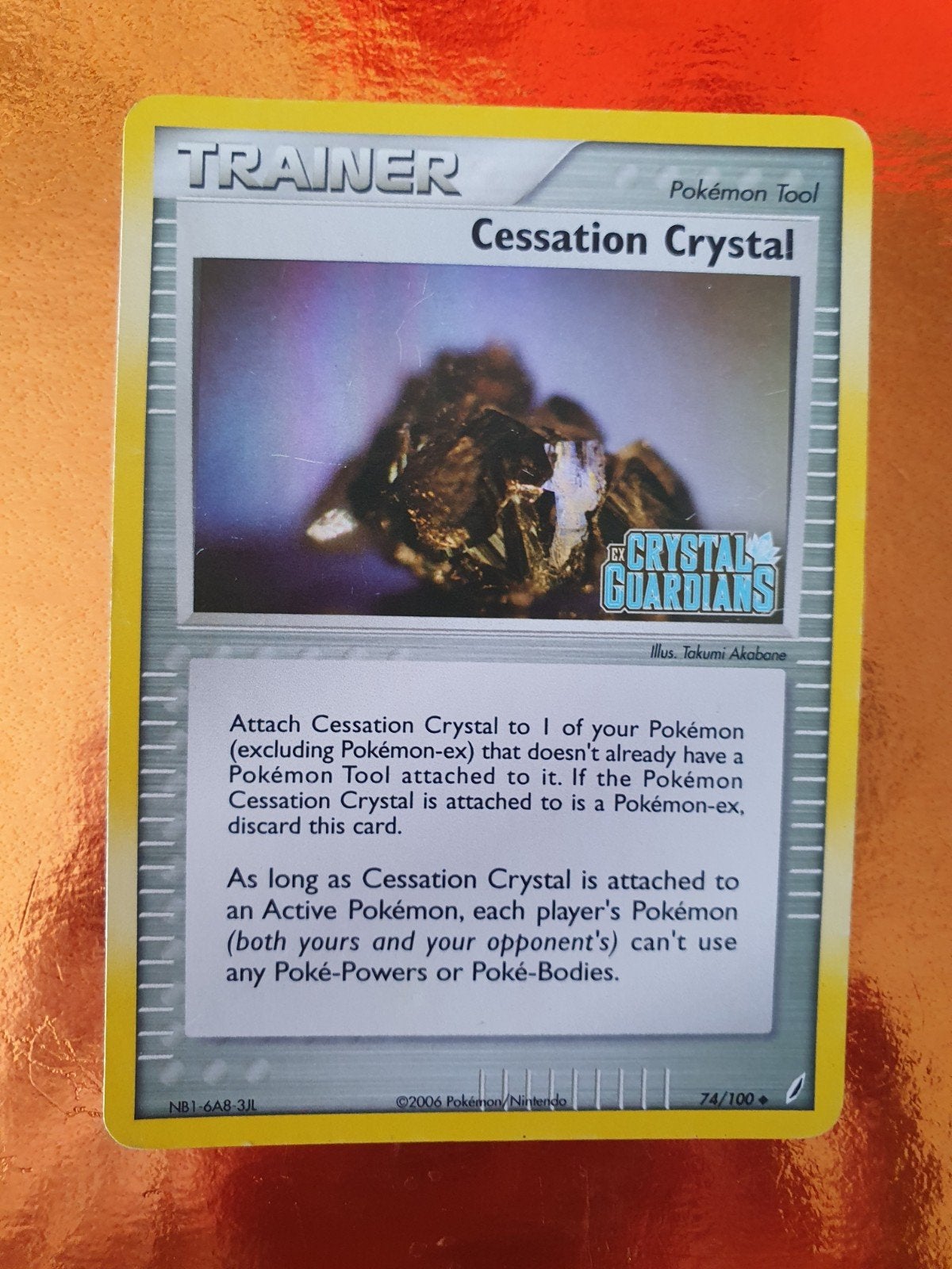Trainer Cessation crystal 74/100  ex crystal guardians kaart, Ophalen of Verzenden, Zo goed als nieuw, Losse kaart