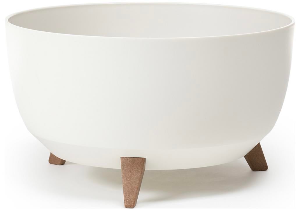 Bloempot op pootjes wit 47cm, Ophalen of Verzenden, Nieuw, Rond, Kunststof
