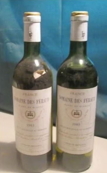 2x Domaine des Feraud - blanc de blancs - 1983, Verzamelen, Wijnen, Frankrijk, Ophalen of Verzenden, Vol, Witte wijn