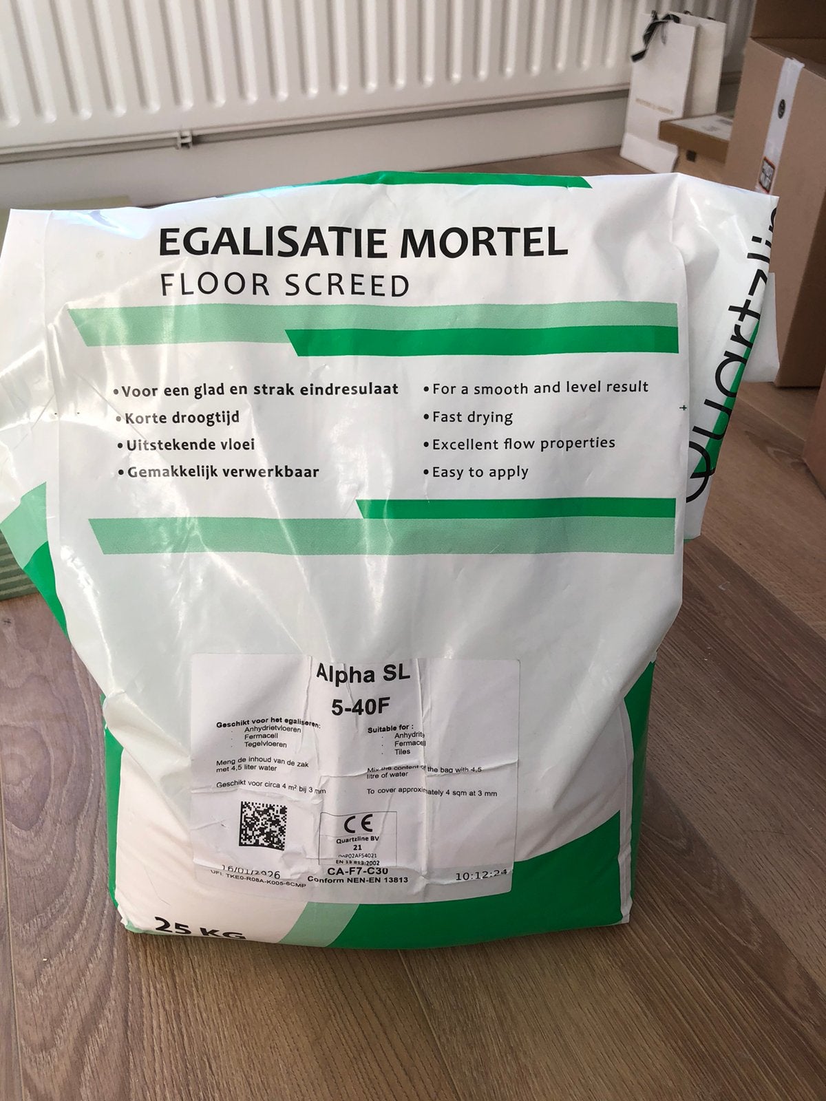 Vezelversterkte gipsgebonden egalisatie, Doe-het-zelf en Verbouw, Ophalen of Verzenden, Zo goed als nieuw