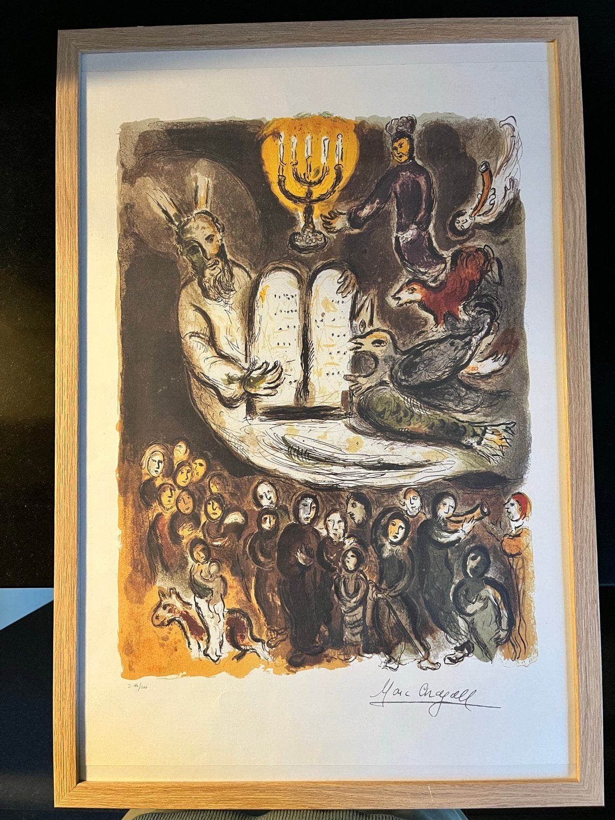 Marc Chagall - Mozes en de Tien Geboden (Litho), Ophalen, Expressionistisch, Gesigneerd, Print