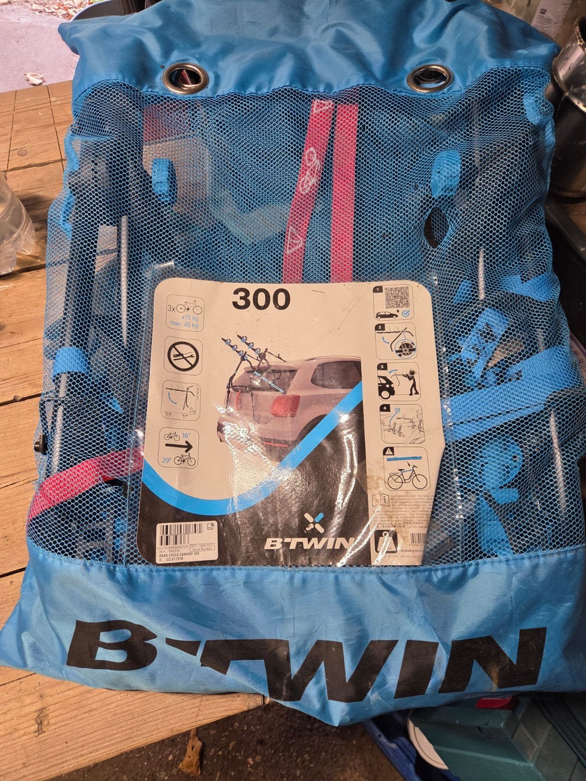 B'Twin Fietsendrager 300 voor 3 fietsen (zonder trekhaak), Ophalen of Verzenden, 3 fietsen of meer, Nieuw, Achterklepdrager