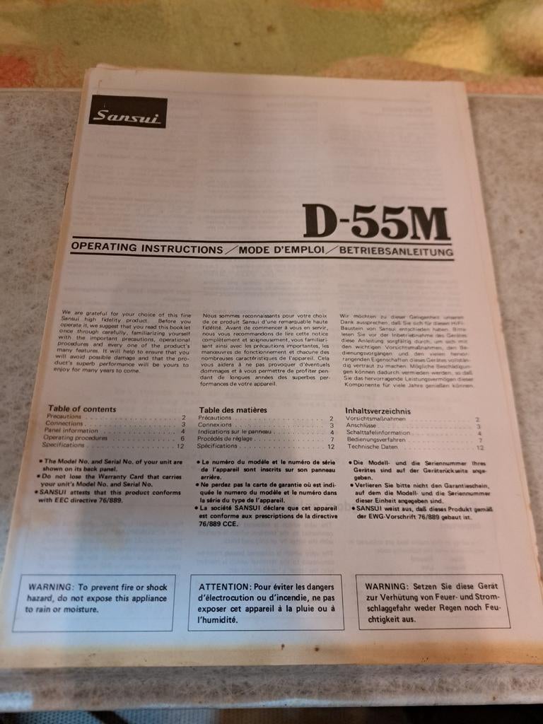 Sansui cassettedeck manual handleiding, Ophalen of Verzenden