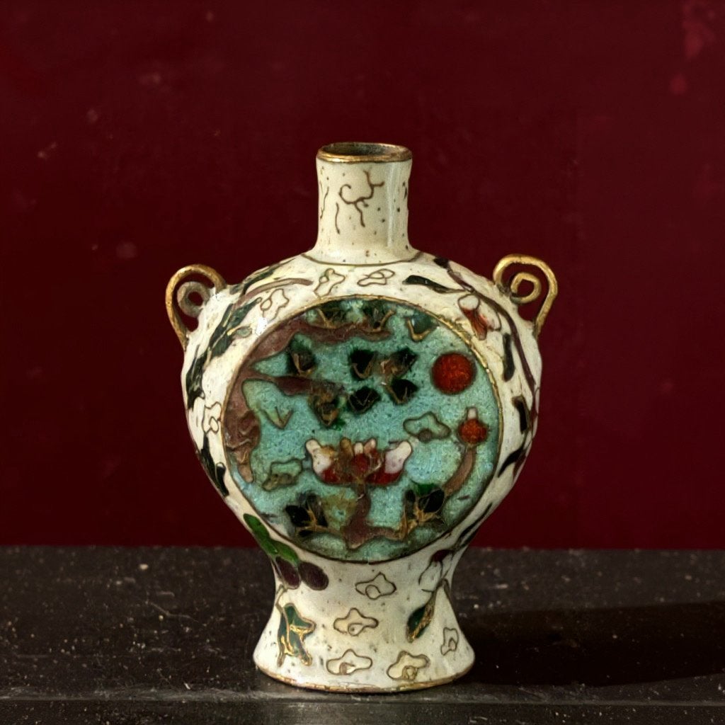 Miniatuur vintage chinees emaile vaasje 4cm, Ophalen of Verzenden