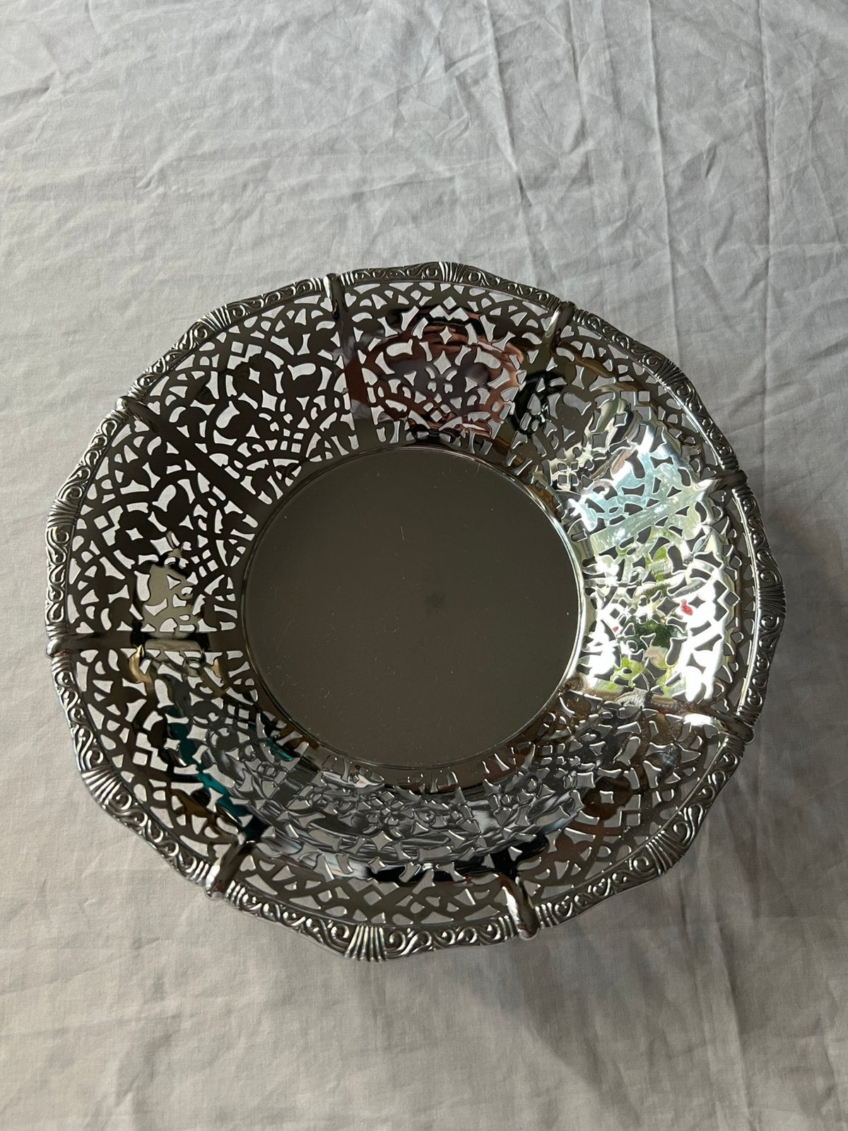Vintage sierlijke RVS fruitschaal Alfra Alessi design Italië, Ophalen, Metaal, Vintage, Schaal of Schalen