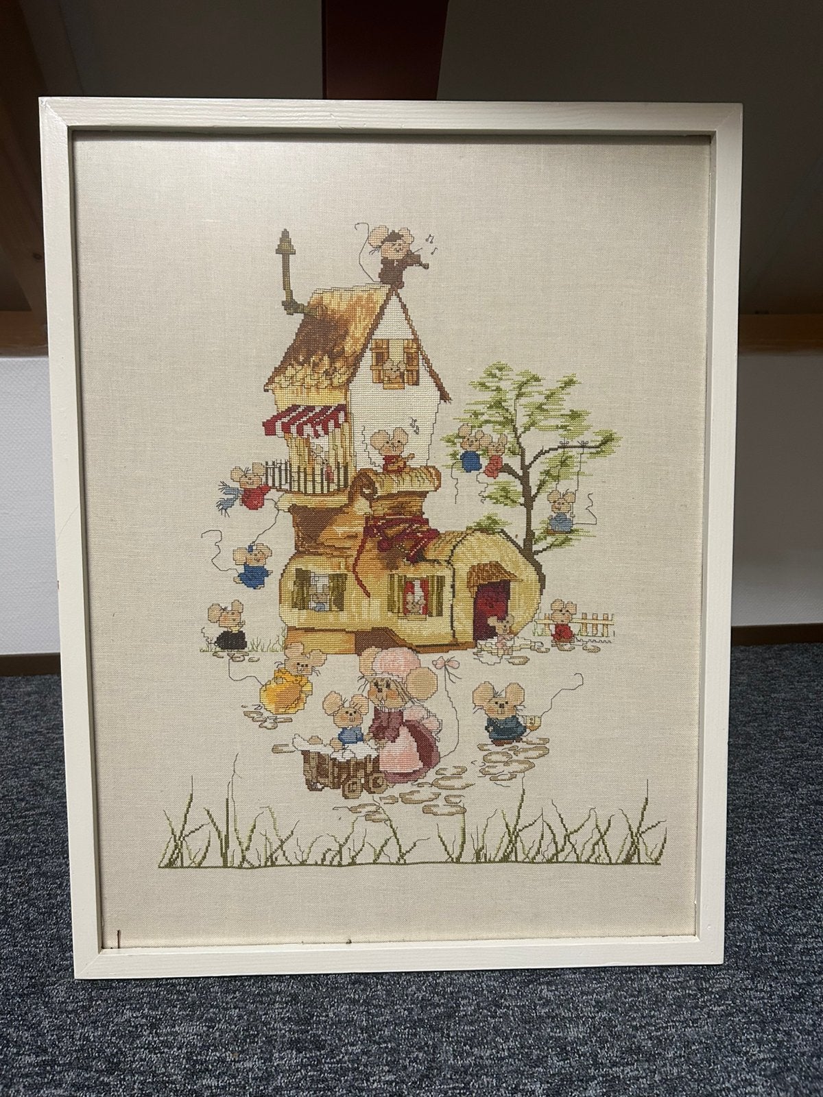 Muizentrap borduurschilderij, Ophalen, Zo goed als nieuw, Minder dan 50 cm, Schilderij