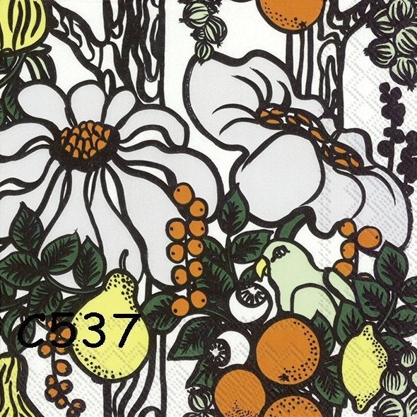 Servetten decoupage/bullet journal – marimekko oranje C537, Verzenden, Nieuw