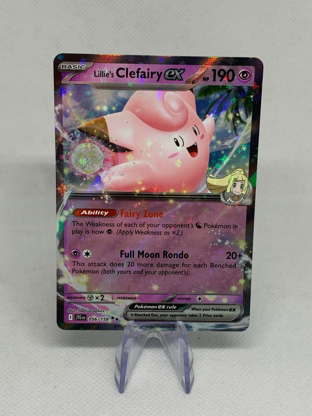 Lillie's Clefairy EX 056/159 - Pokémon Kaart, Hobby en Vrije tijd, Verzamelkaartspellen | Pokémon, Ophalen of Verzenden, Zo goed als nieuw
