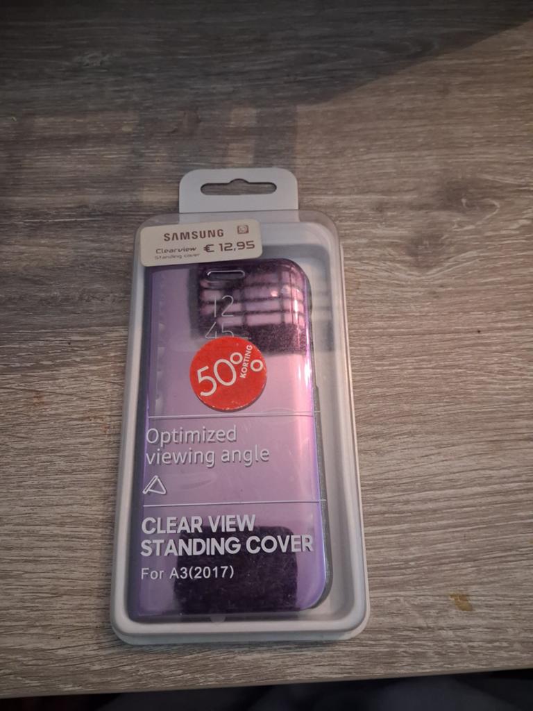 Samsung Clear View Standing Cover voor A3 (2017) - Paars, Ophalen of Verzenden, Nieuw, Overige modellen, Hoesje of Tasje