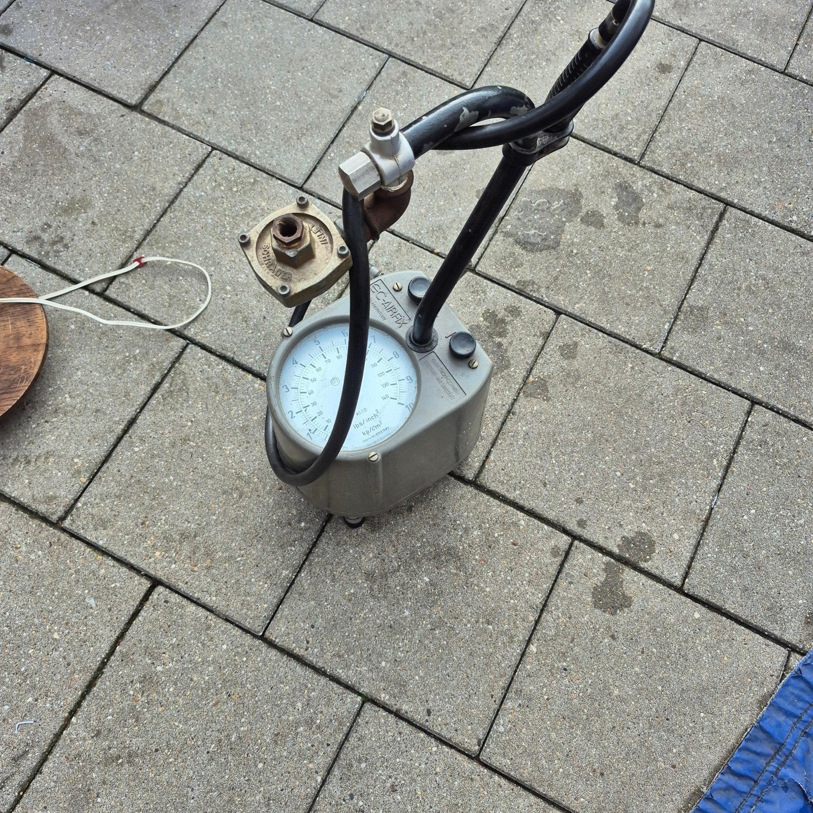 Vintage SC-AIRFIX Compressor met Manometer, Ophalen of Verzenden