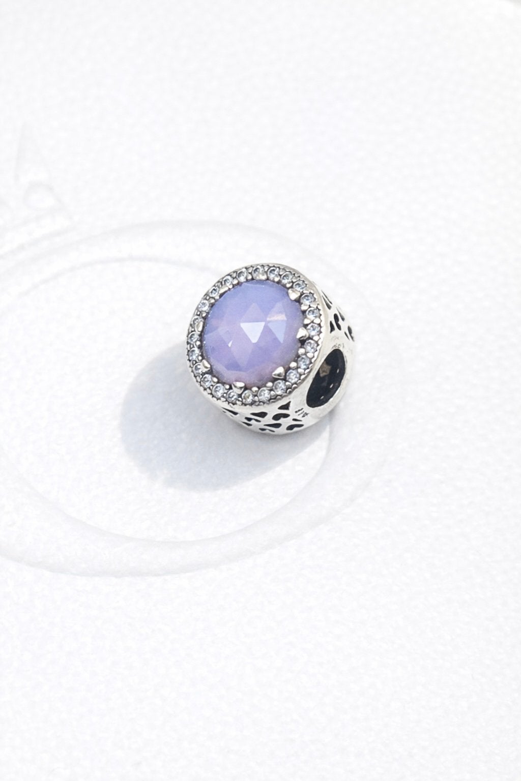 Pandora bedel Radiant Hearts met Pink Crystal en zirconia, Ophalen, Zo goed als nieuw