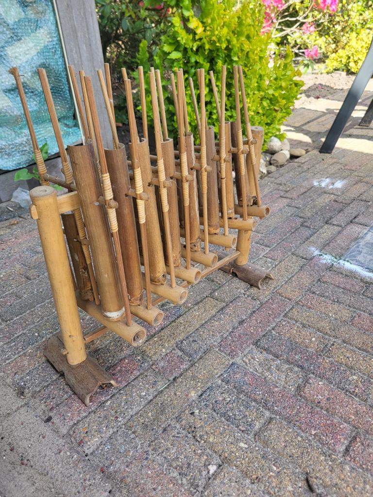 Unieke Bamboe Angklung Muziekinstrument, Ophalen of Verzenden, Zo goed als nieuw