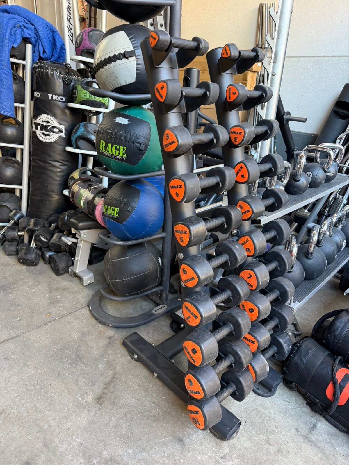 Ziva Rubberen Vaste Dumbells 1kg t/m 10kg + Ziva Opbergrek, Ophalen, Gebruikt, Dumbbell