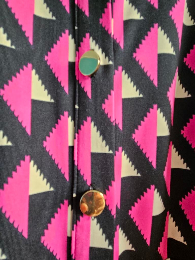 BY SWAN Paris Jurk met Geometrische Print - Maat S, Kleding | Dames, Jurken, Ophalen, Overige kleuren, BY SWAN Paris, Zo goed als nieuw