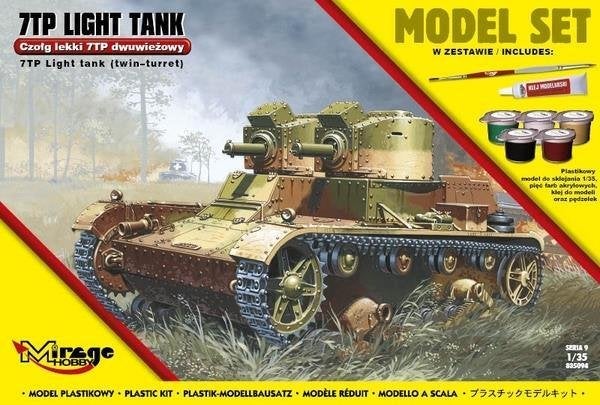 Bouwpakket Hobby Mirage schaal 1:35 7TP Twin Turret 835094 i, Tank, Italeri, 1:32 tot 1:50, Nieuw