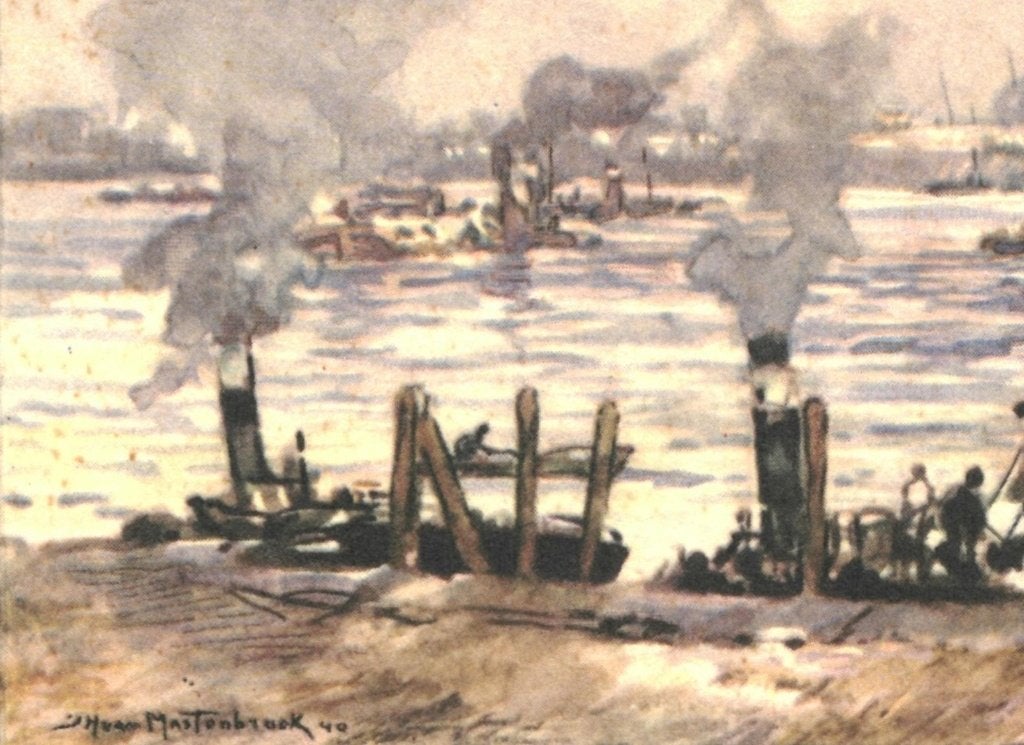 805410	Rotterdam	Leuvehaven Hoek Boompjes	 Onbeschreven, Ophalen of Verzenden, 1940 tot 1960, Ongelopen, Zuid-Holland