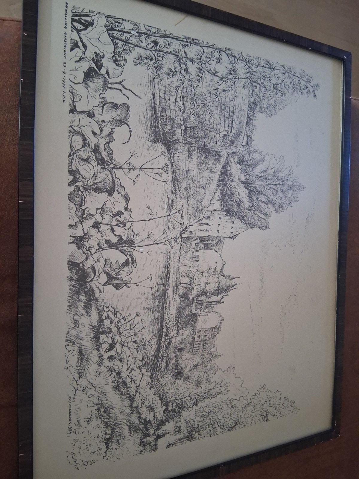 Schilderij 'Omwalling Maastricht' door Geusebroek (1977), Antiek en Kunst, Ophalen, Schilderij, Gesigneerd