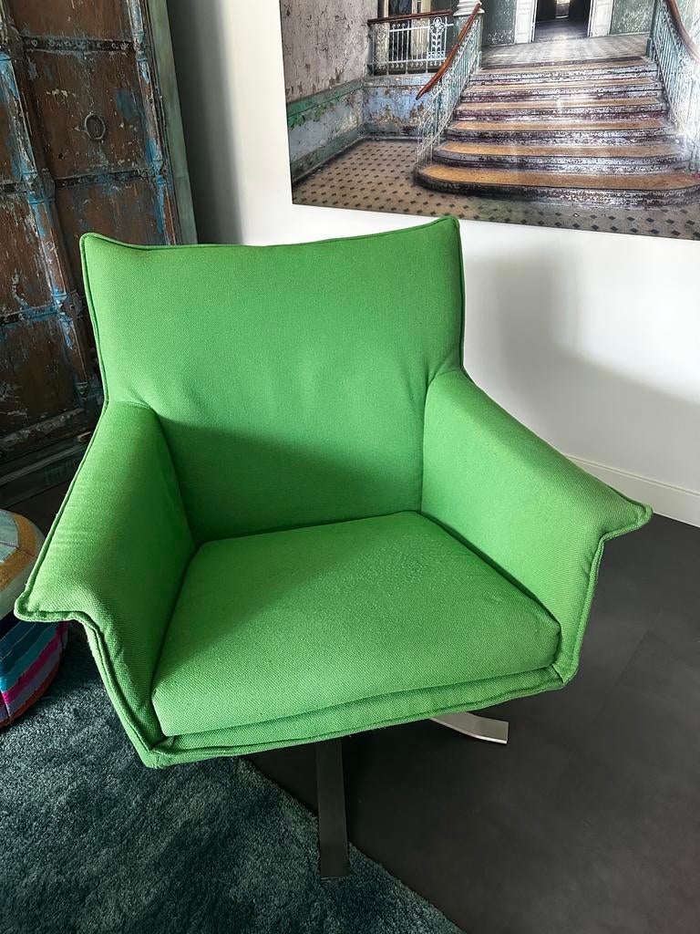 Design on Stock draaifauteuil Djenné- Groene stof, Ophalen, Gebruikt, Stof, 75 tot 100 cm