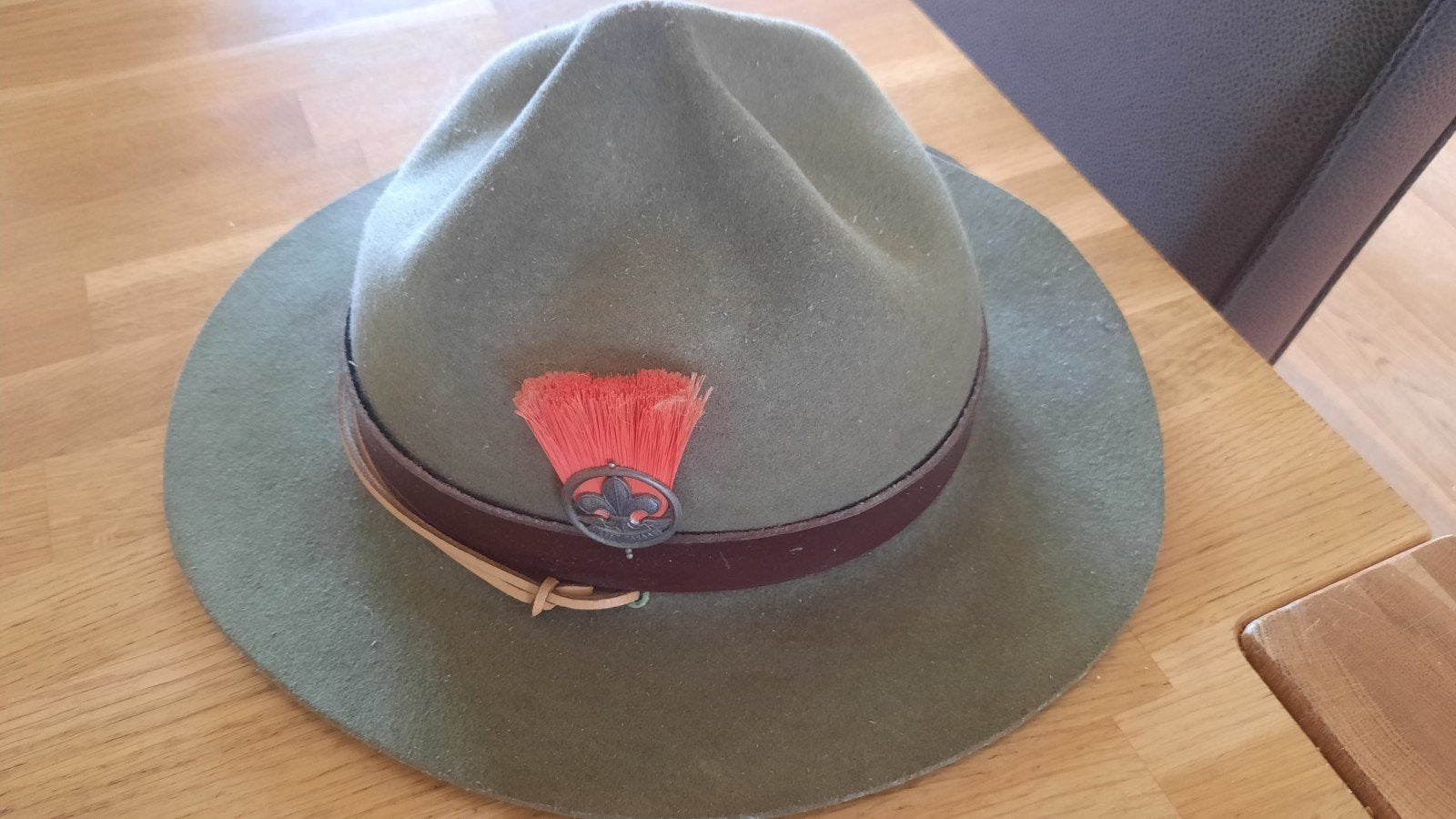 Vintage Scout Hoed Maat 56 met Insignes, Ophalen of Verzenden, Gebruikt, Pet, Hoed of Sjaal
