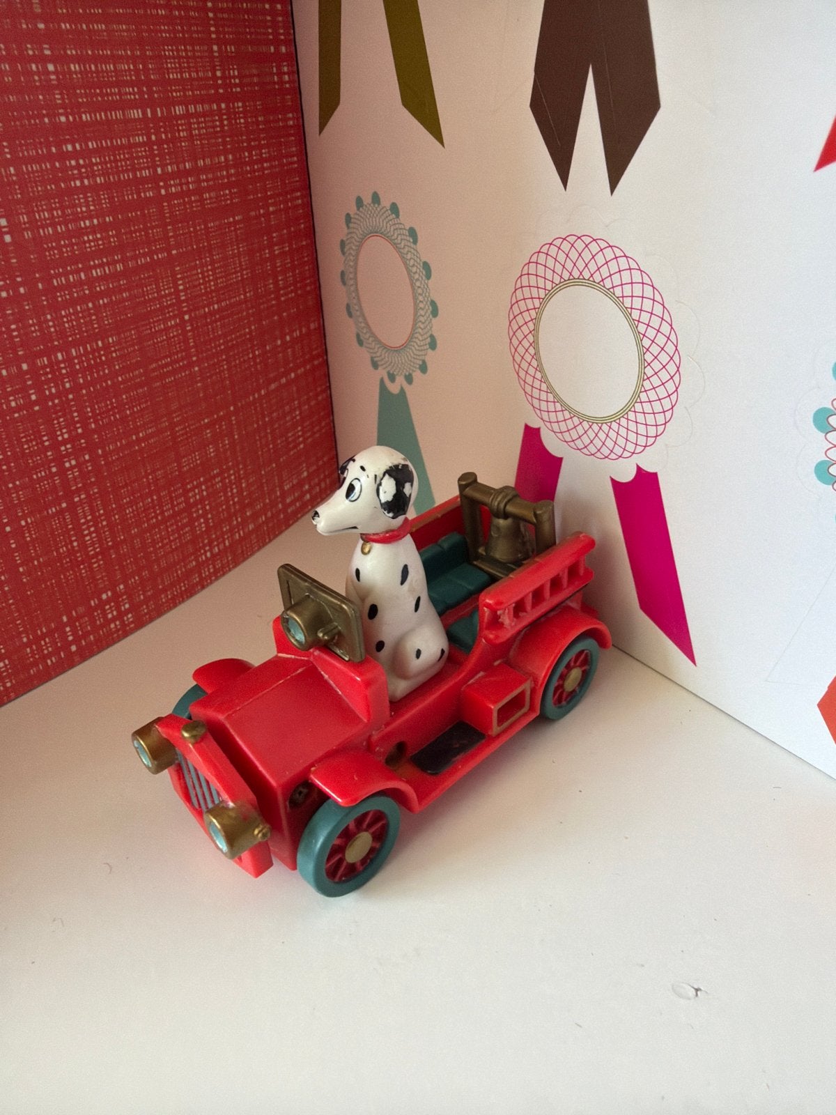 Vintage Disney 101 Dalmatiërs auto met Pongo figuur, Ophalen of Verzenden, Gebruikt
