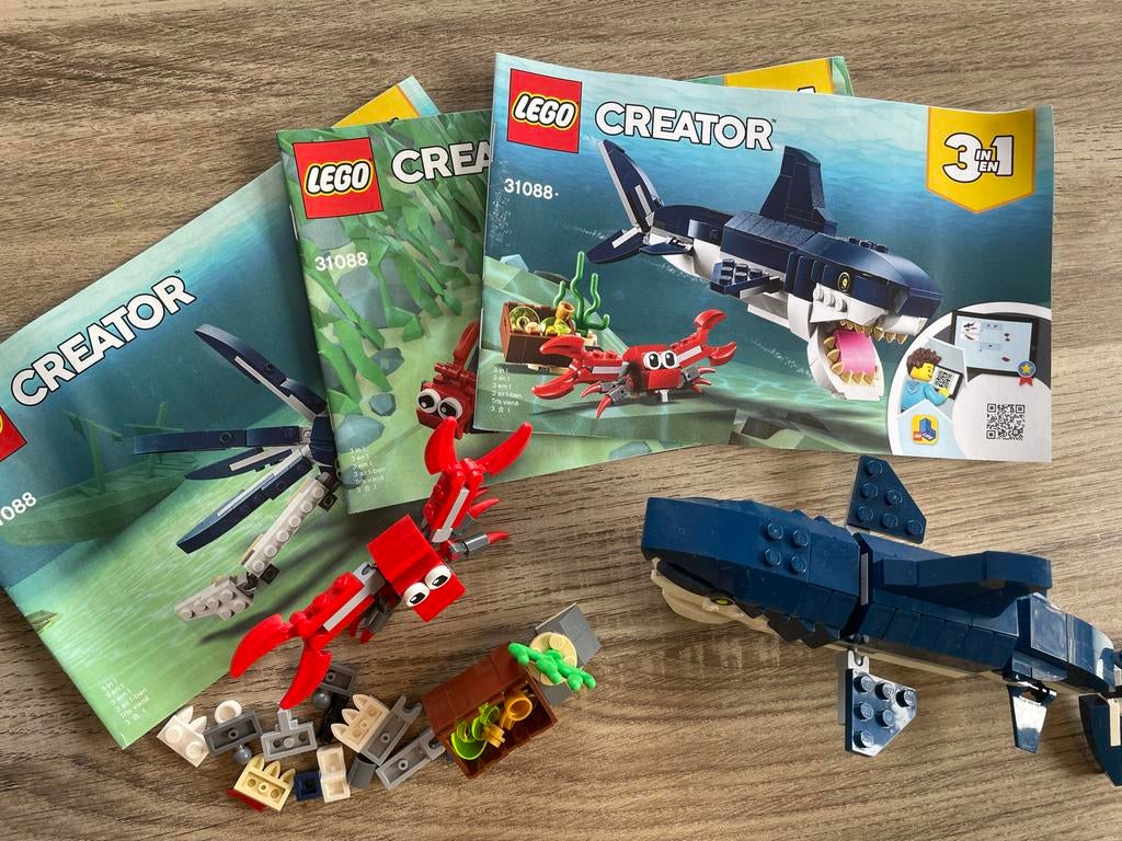 Lego Creator 31088 Diepzeewezens (Haai, Krab, Schat), Ophalen, Zo goed als nieuw, Complete set, Lego