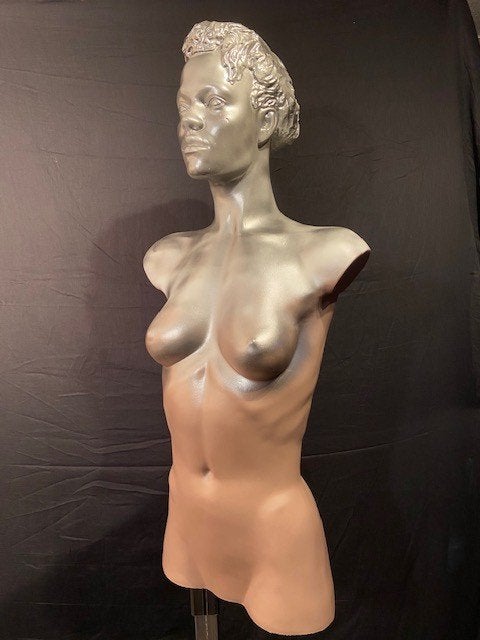Vintage handgemaakte mannequin vrouwen torso, Aad Verboom, Antiek en Kunst, Kunststof, Beeld, Beschilderd, 50 - 100 cm