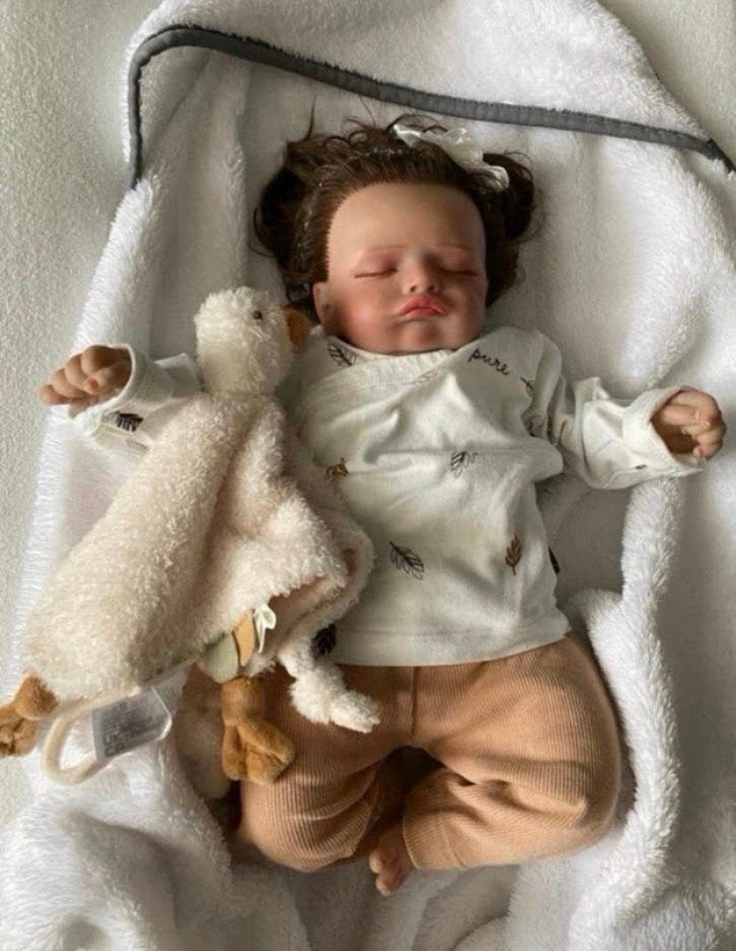Realistische Reborn baby meisje, Verzenden, Zo goed als nieuw, Babypop, Levensecht of Reborn
