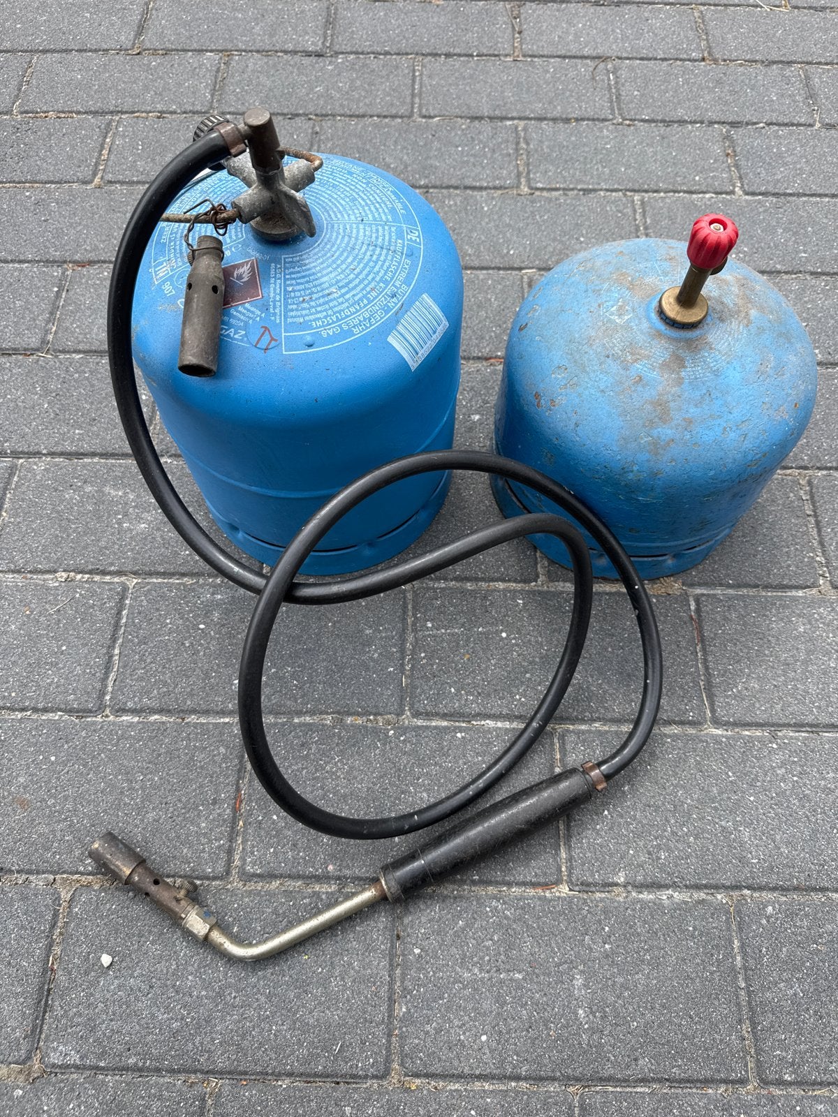 Gasbrander met 2 gasflessen, Ophalen, Gebruikt, Minder dan 150 ampère, Overige typen