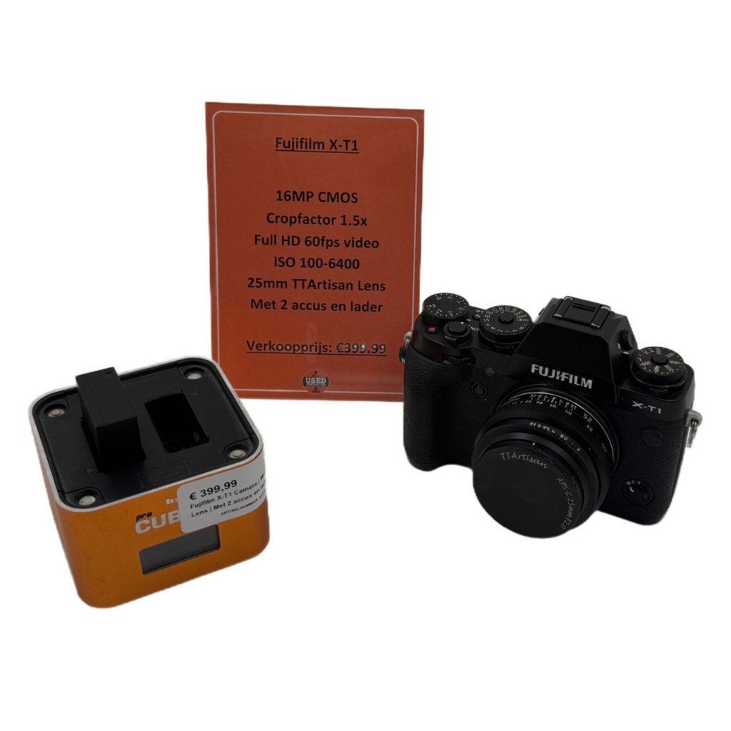 Fujifilm X-T1 Camera | Met 25mm Lens | Met 2 accus en lader, Dordrecht@usedproducts.nl, Toulonselaan 72, 16 megapixels, Ophalen of Verzenden