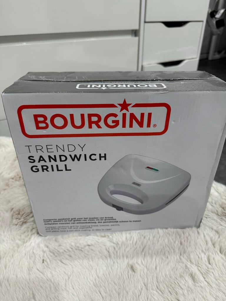 BOURGINI Trendy Sandwich Grill - Nieuw in doos, Ophalen of Verzenden, Nieuw