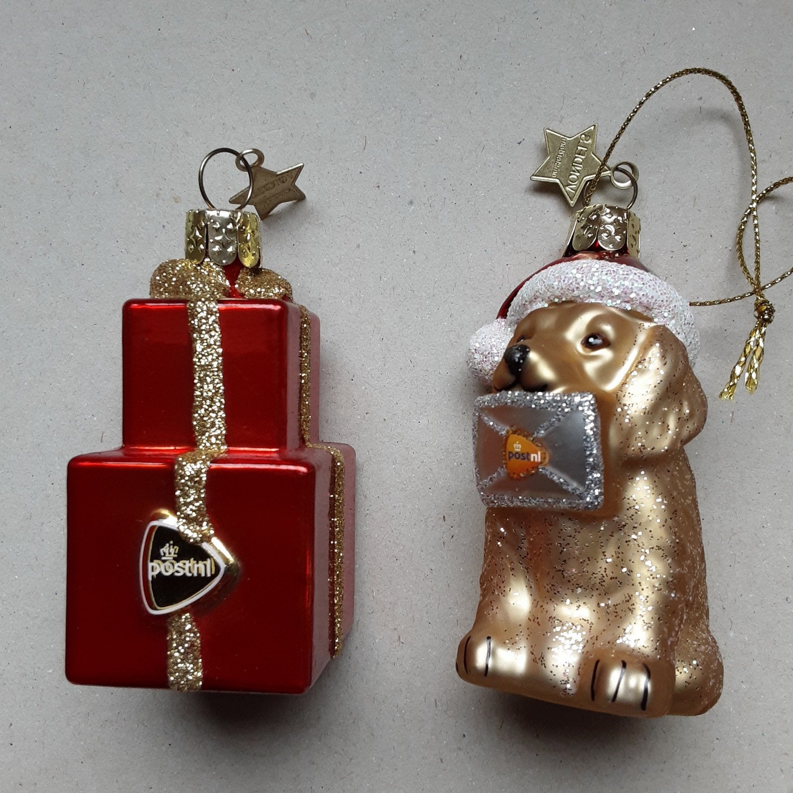 Kerstballen,  Vondels, Postnl, pakketje en hond, Diversen, Ophalen of Verzenden, Gebruikt