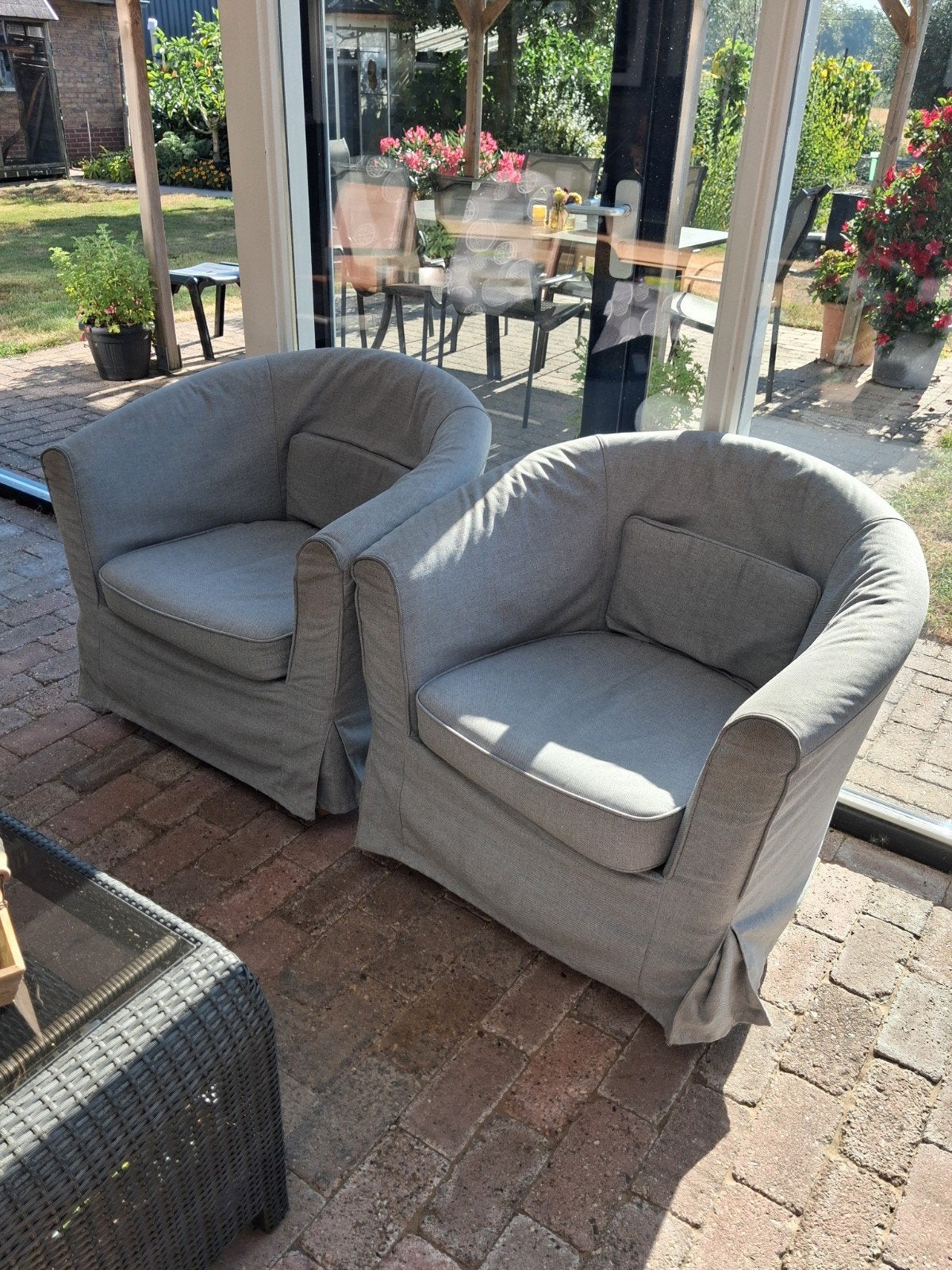2 leuke fauteuiltjes, Tuin en Terras, Ophalen, Gebruikt, 2 zitplaatsen