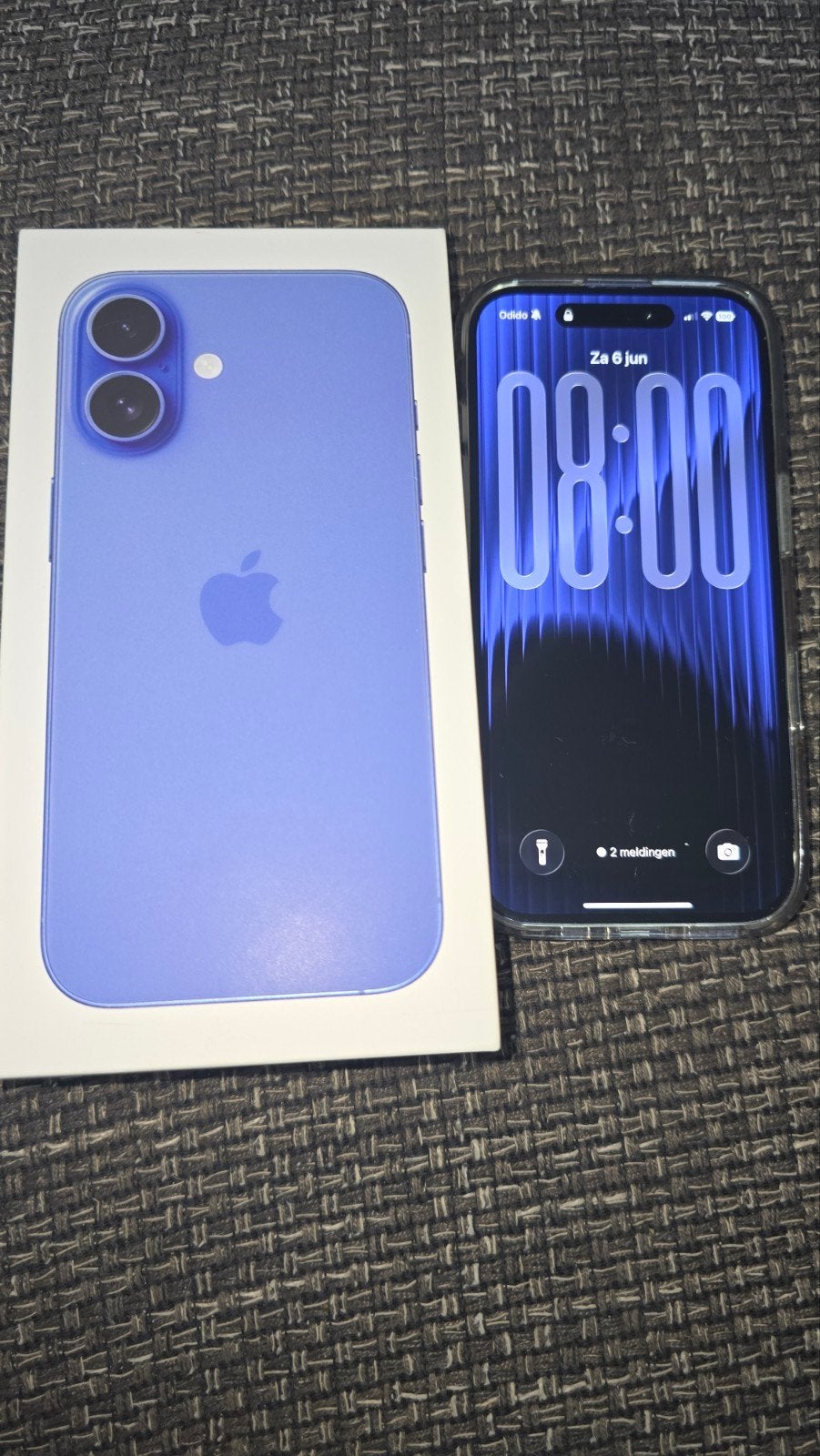 Apple Iphone 16 128 GB 90% batterij simlock vrij, Blauw, Overige systemen, Ophalen of Verzenden, Zo goed als nieuw