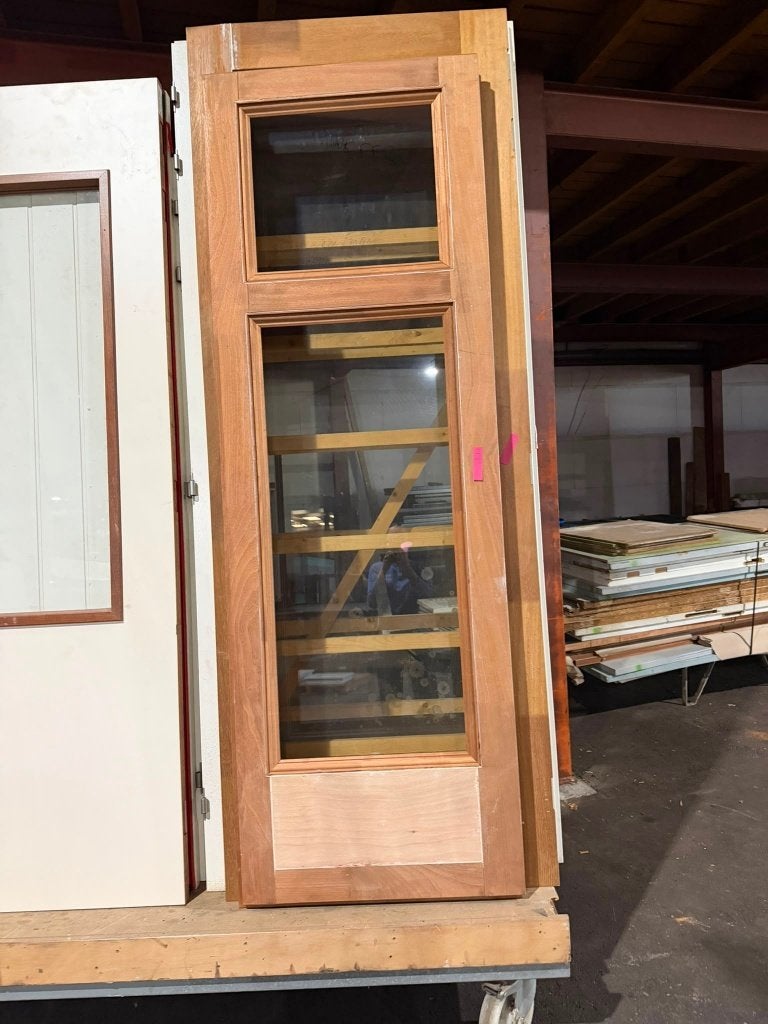 2 keer buitendeur zonder glas, Doe-het-zelf en Verbouw, Deuren en Horren, Ophalen, 80 tot 100 cm, 215 cm of meer, Hout