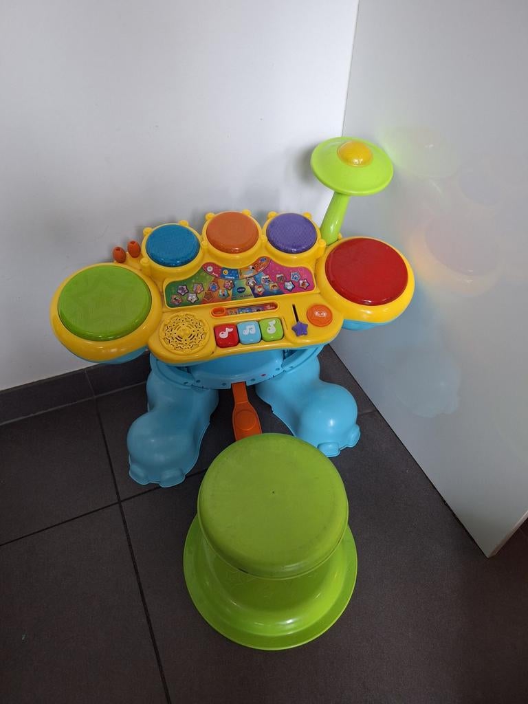 VTech olifant drumstel met krukje, Kinderen en Baby's, Speelgoed | Overig, Ophalen