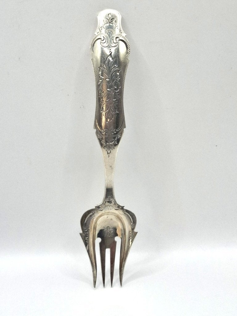 Antieke Zilveren Gembervork – Biedermeier uit 1866, Antiek en Kunst, Ophalen of Verzenden