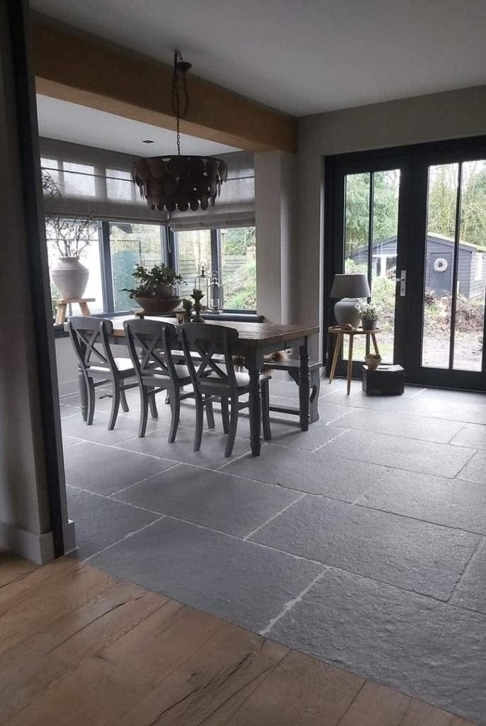 PRACHTIGE VLOER BOURGONDISCHE DALLEN, CATHEDRAAL GRIJS, Ophalen of Verzenden, Nieuw, 75 m² of meer, Grijs
