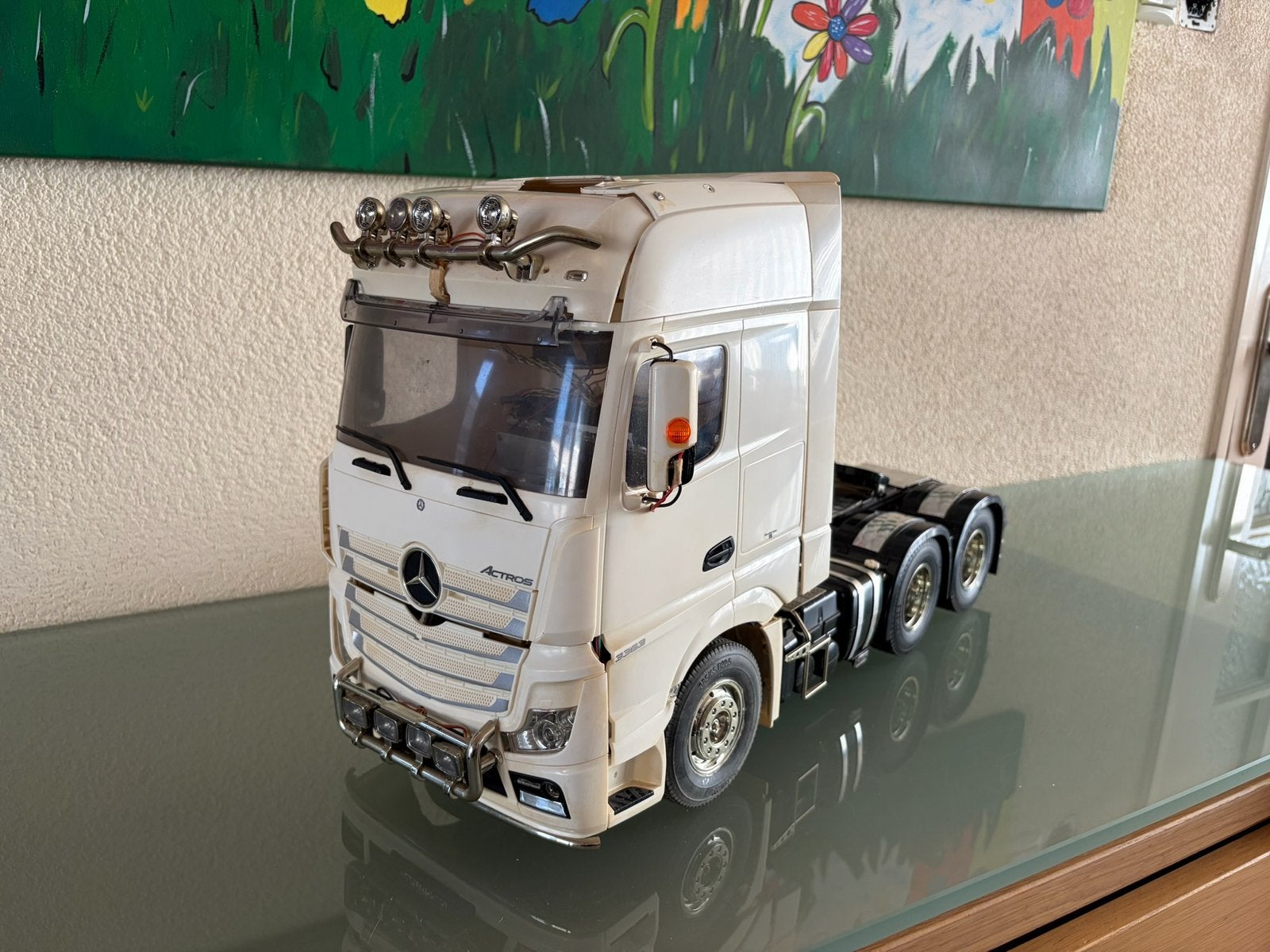 Tamiya 1/14 Mercedes Actros met MFC-03 plus Nieuwe Cabine, Schaal 1:14, Zo goed als nieuw, Auto onroad, Ophalen