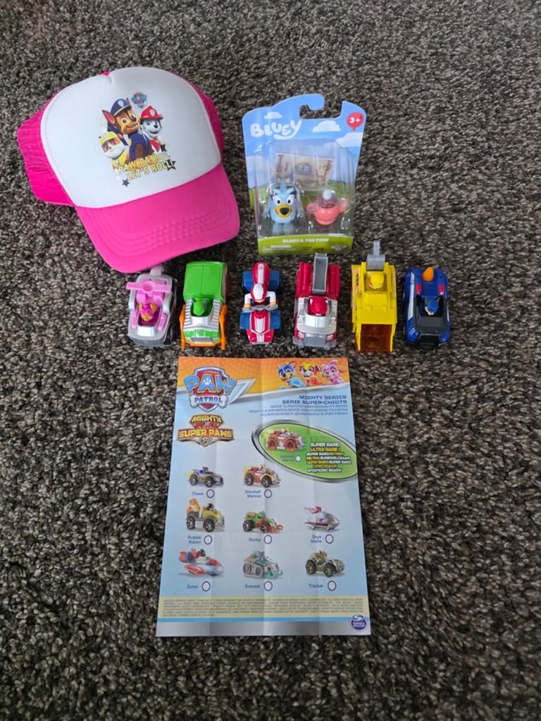 Paw Patrol & Bluey speelgoedset, 6x True Metal auto's, Ophalen of Verzenden, Zo goed als nieuw, Jongen of Meisje