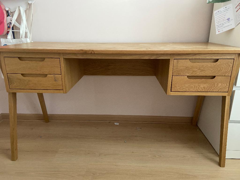 Bureau van eikenhout, Huis en Inrichting, Bureaus, Gebruikt, Ophalen
