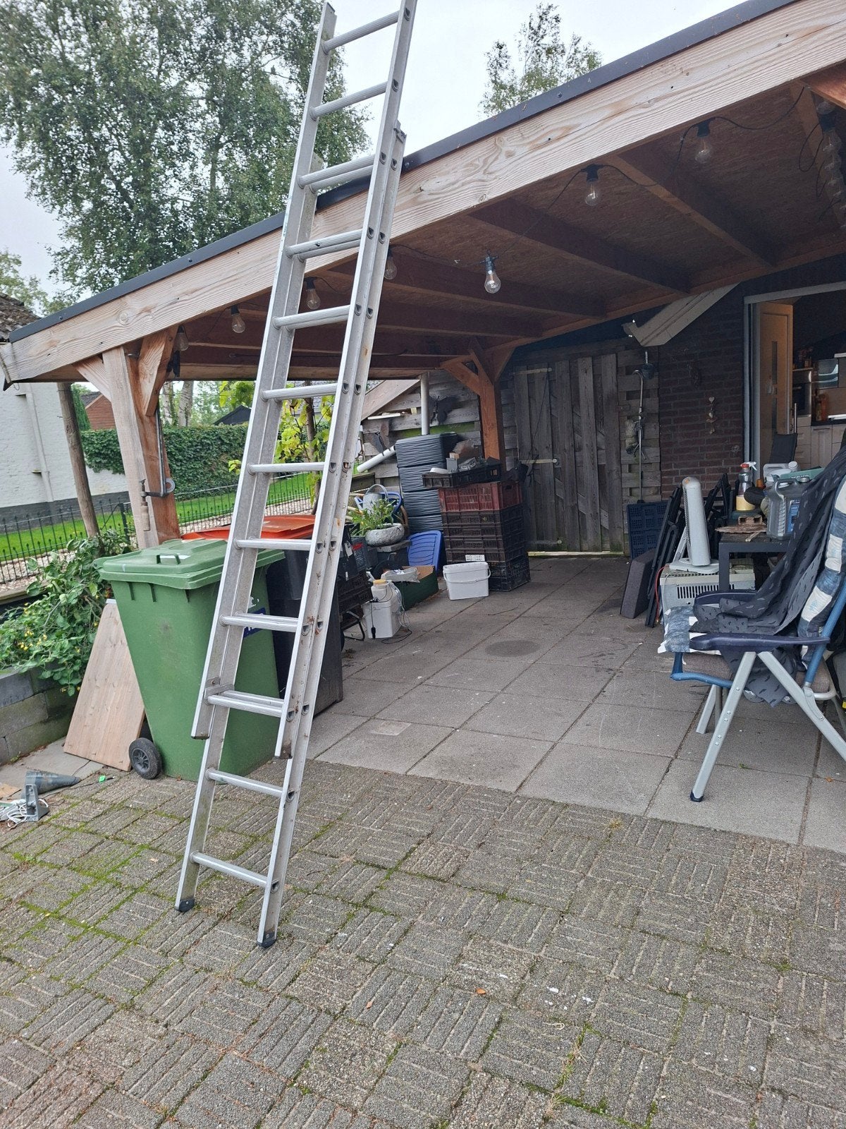 Aluminium ladder - 4 meter of meer, Gebruikt, Ophalen of Verzenden, Ladder, Opvouwbaar of Inschuifbaar
